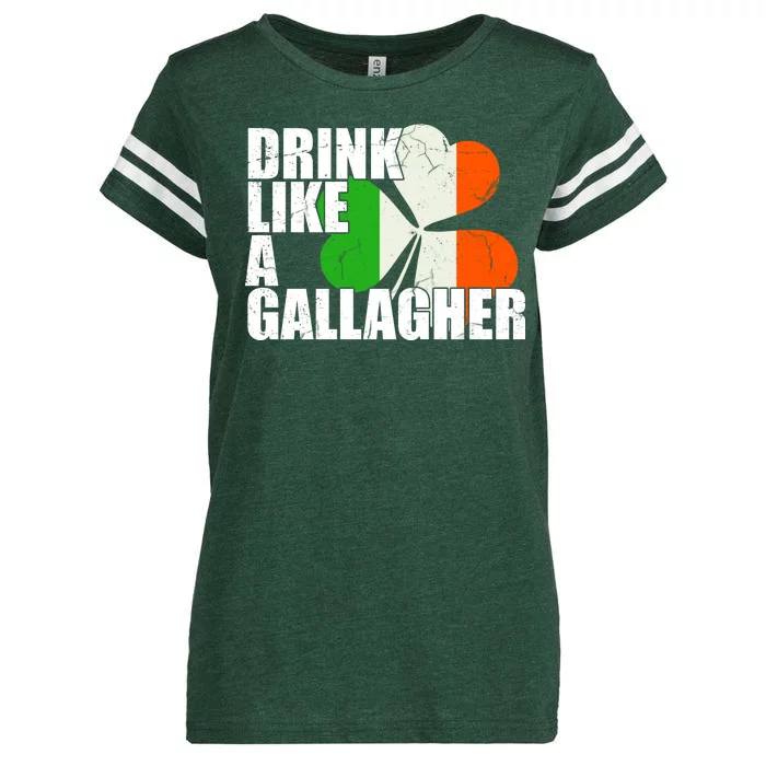 Drink Like A Gallagher Irish Clover Enza Ladies Jersey Football T-Shirt