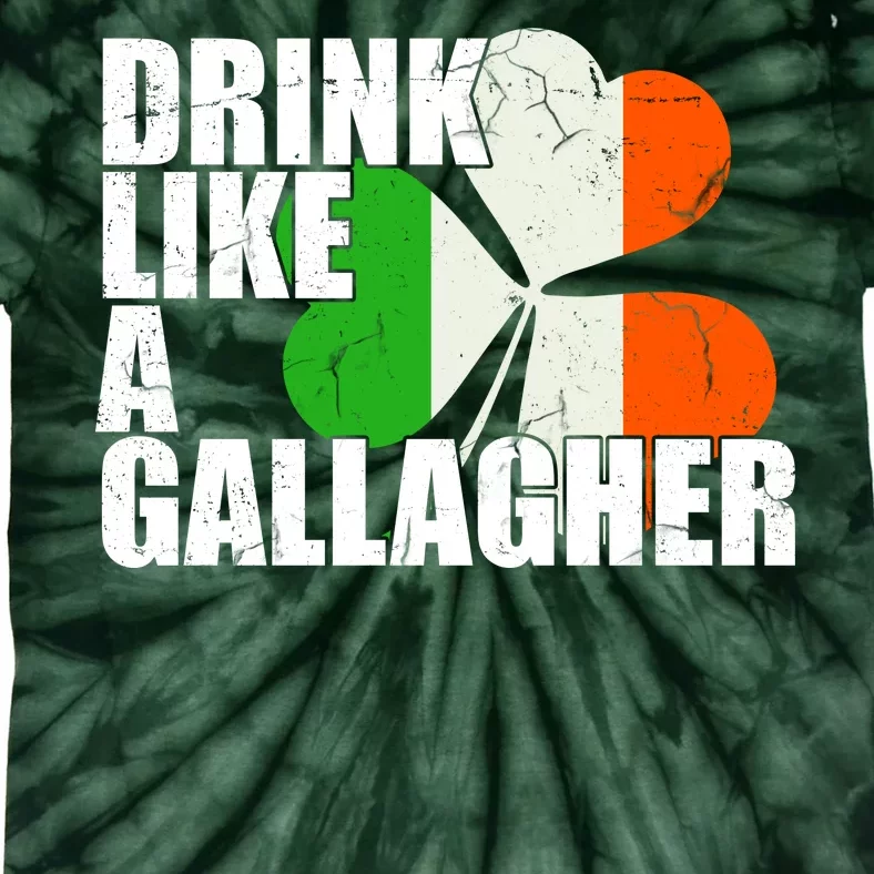 Drink Like A Gallagher Irish Clover Tie-Dye T-Shirt