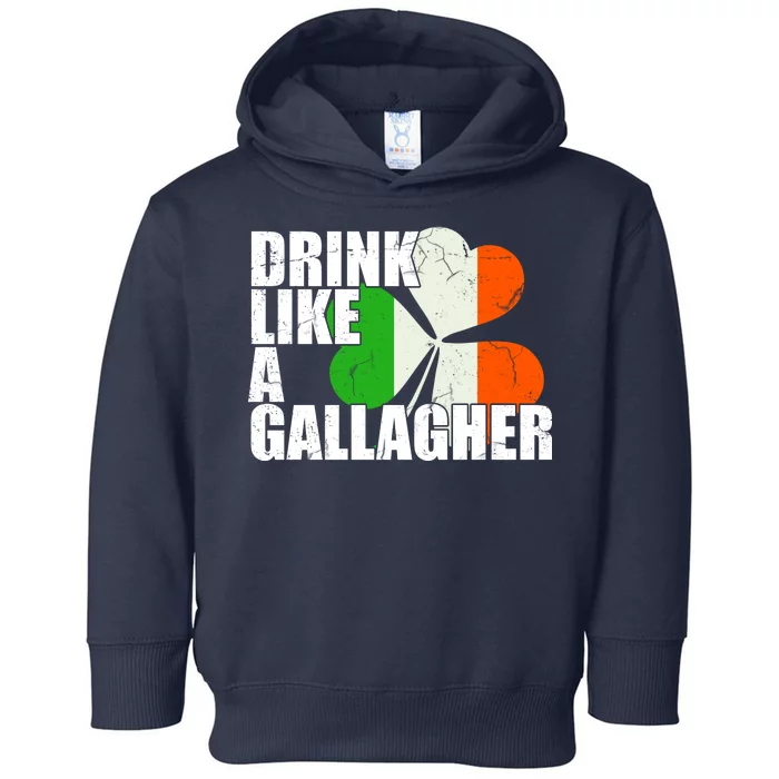 Drink Like A Gallagher Irish Clover Toddler Hoodie