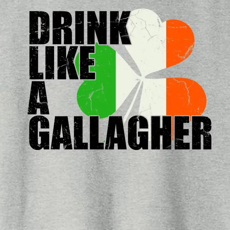 Drink Like A Gallagher Irish Clover Women's Crop Top Tee