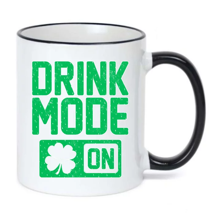 Drink Mode On Irish Clover Black Color Changing Mug