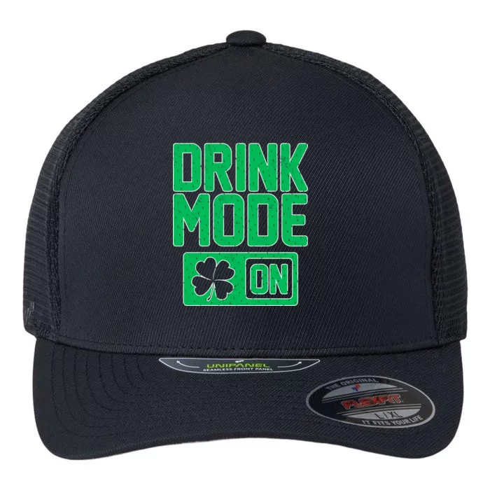 Drink Mode On Irish Clover Flexfit Unipanel Trucker Cap