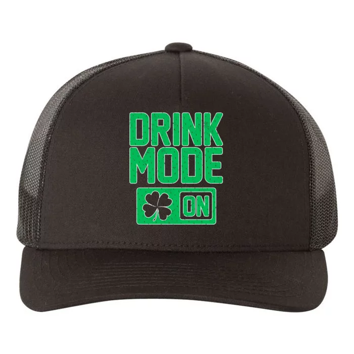 Drink Mode On Irish Clover Yupoong Adult 5-Panel Trucker Hat