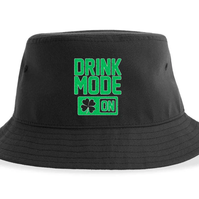 Drink Mode On Irish Clover Sustainable Bucket Hat