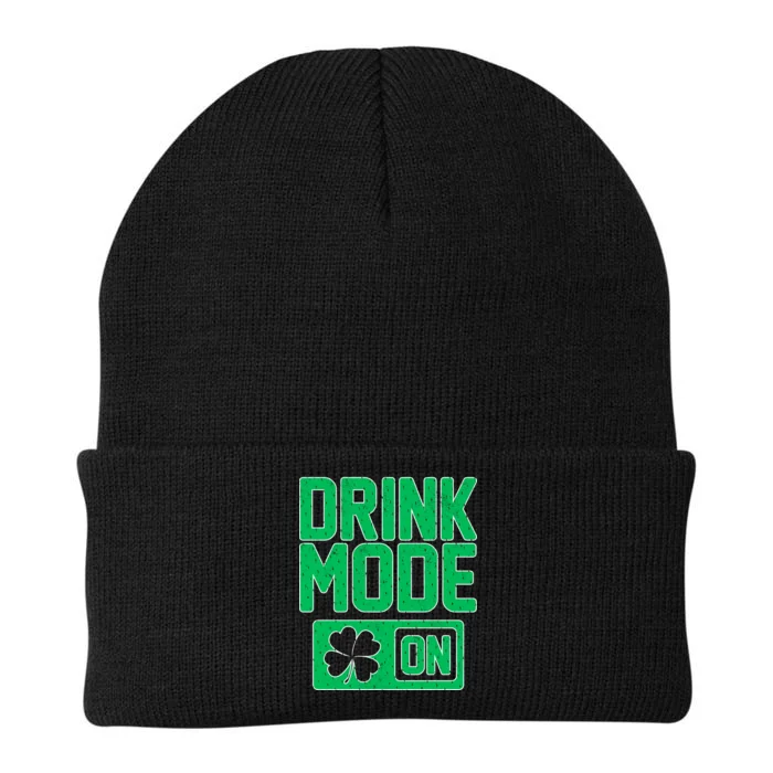 Drink Mode On Irish Clover Knit Cap Winter Beanie