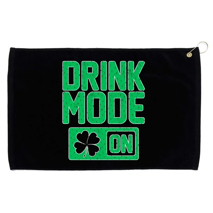 Drink Mode On Irish Clover Grommeted Golf Towel