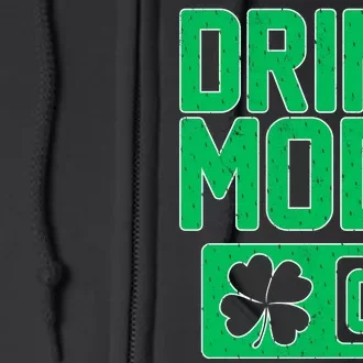 Drink Mode On Irish Clover Full Zip Hoodie