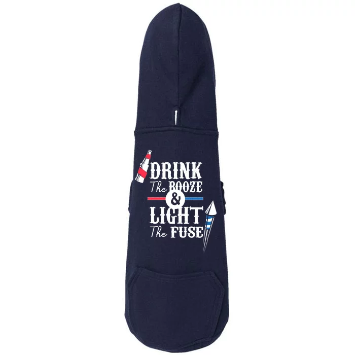 Drink The Booze Light The Fuse Doggie 3-End Fleece Hoodie