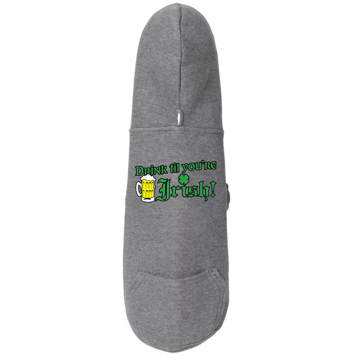 Drink Til' Your Irish Beer Pitcher St. Patrick's Day Doggie 3-End Fleece Hoodie