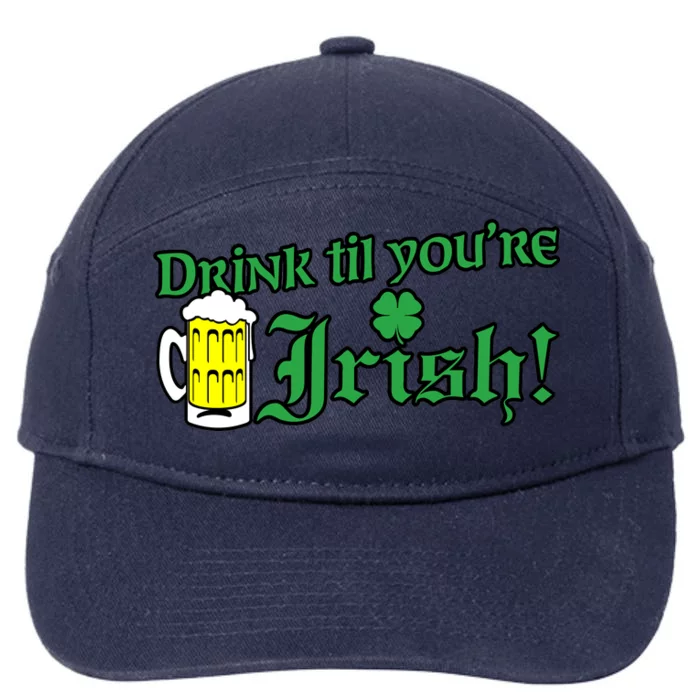 Drink Til' Your Irish Beer Pitcher St. Patrick's Day 7-Panel Snapback Hat