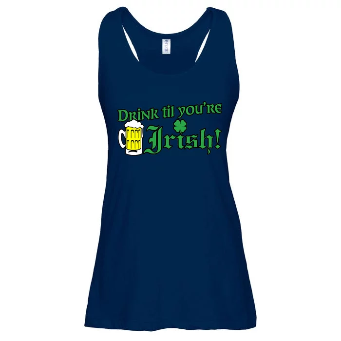 Drink Til' Your Irish Beer Pitcher St. Patrick's Day Ladies Essential Flowy Tank