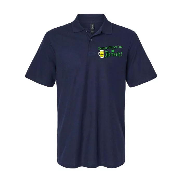 Drink Til' Your Irish Beer Pitcher St. Patrick's Day Softstyle Adult Sport Polo