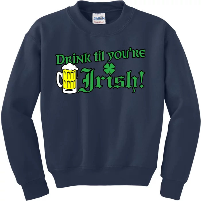 Drink Til' Your Irish Beer Pitcher St. Patrick's Day Kids Sweatshirt