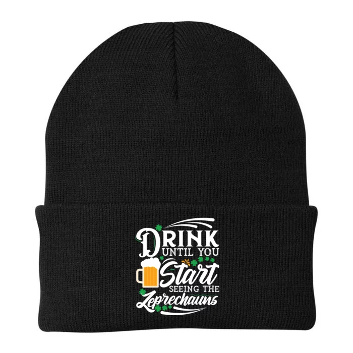 Drink Until You Start Seeing Leprechauns Knit Cap Winter Beanie