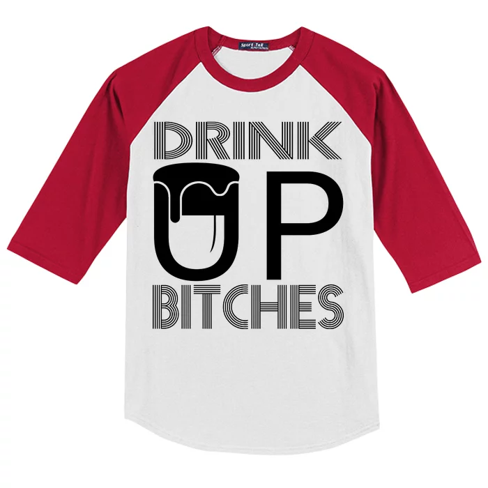 Drink Up Bitches Kids Colorblock Raglan Jersey