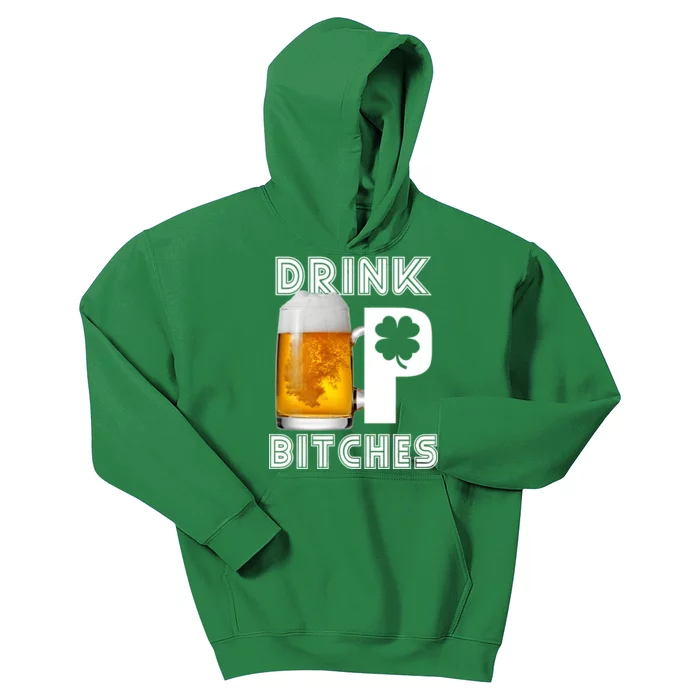 Drink Up Bitches Funny St. Patrick's Day Beer Drinking Kids Hoodie