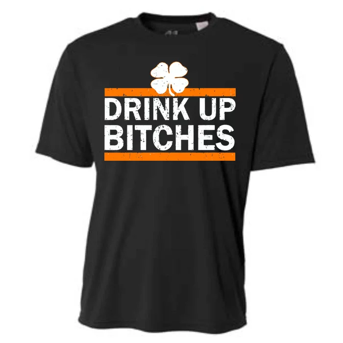 Drink Up Bitches Irish Clover Cooling Performance Crew T-Shirt