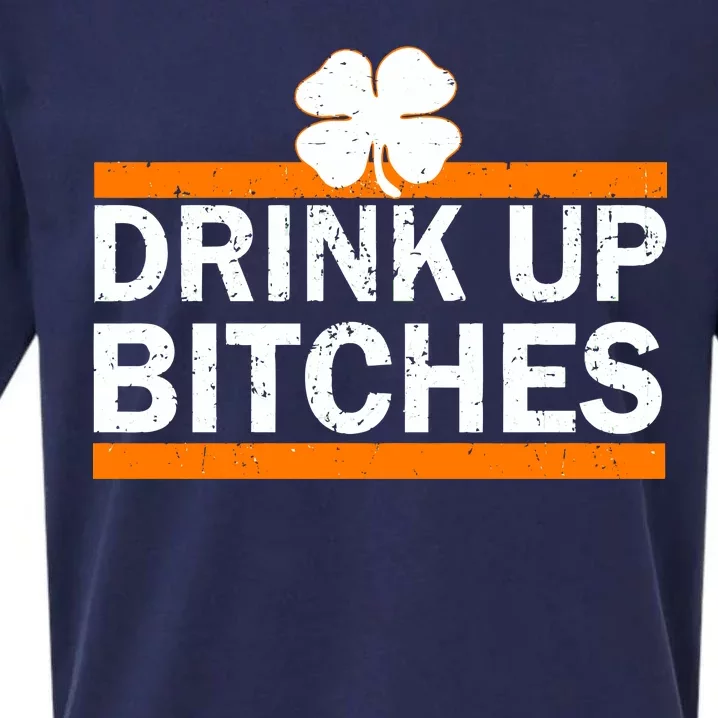 Drink Up Bitches Irish Clover Sueded Cloud Jersey T-Shirt