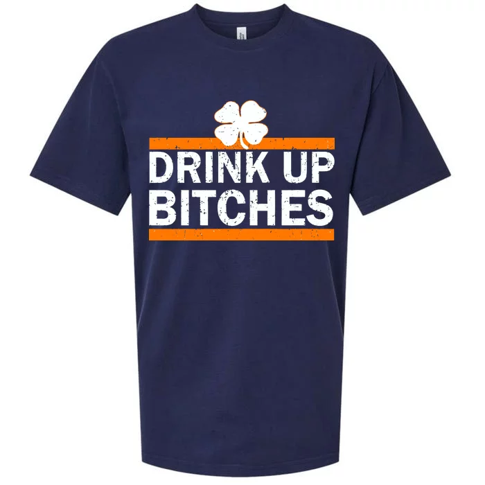 Drink Up Bitches Irish Clover Sueded Cloud Jersey T-Shirt