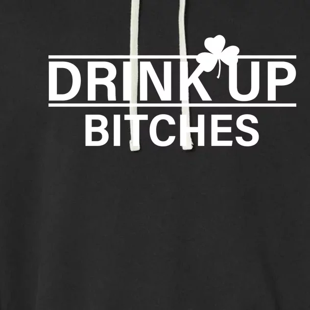 Drink Up Bitches Simple Logo Garment-Dyed Fleece Hoodie