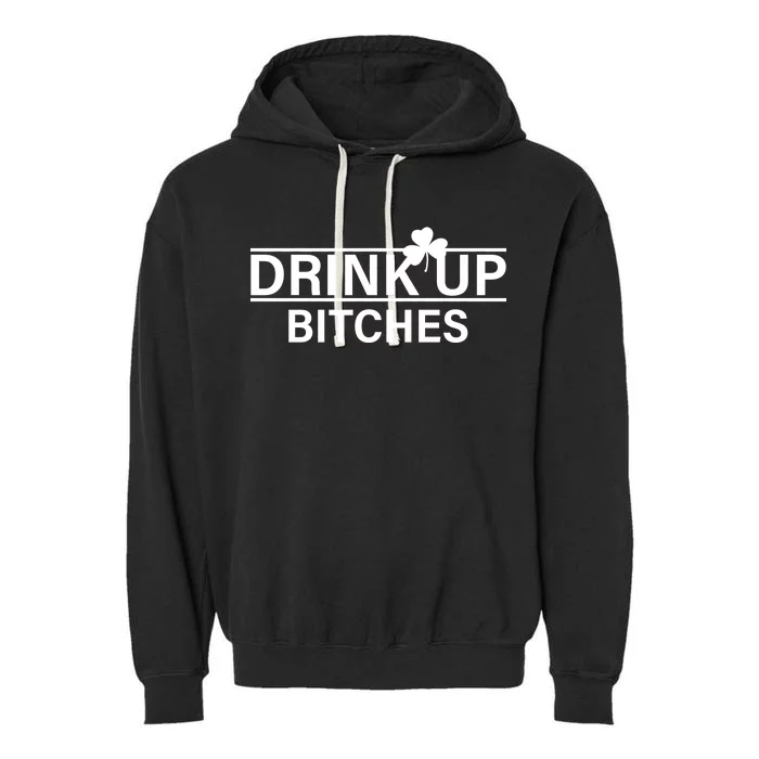 Drink Up Bitches Simple Logo Garment-Dyed Fleece Hoodie