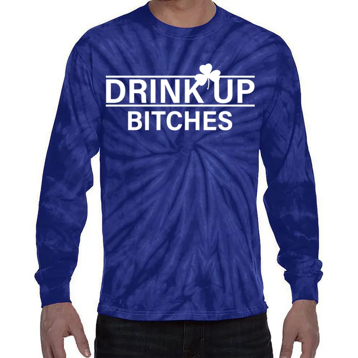 Drink Up Bitches Simple Logo Tie-Dye Long Sleeve Shirt