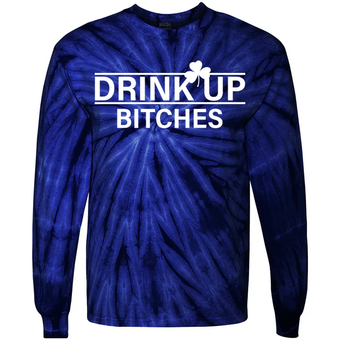 Drink Up Bitches Simple Logo Tie-Dye Long Sleeve Shirt