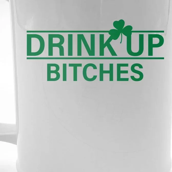 Drink Up Bitches Simple Logo Front & Back Beer Stein