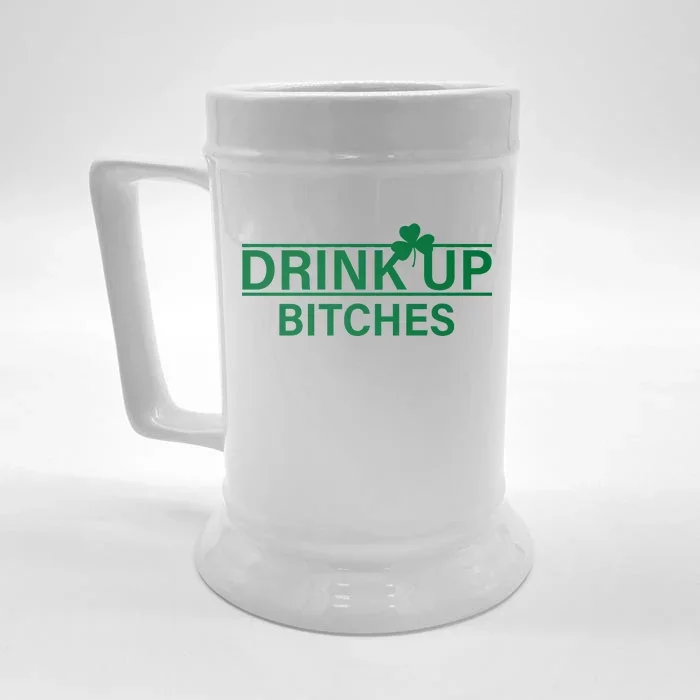 Drink Up Bitches Simple Logo Front & Back Beer Stein