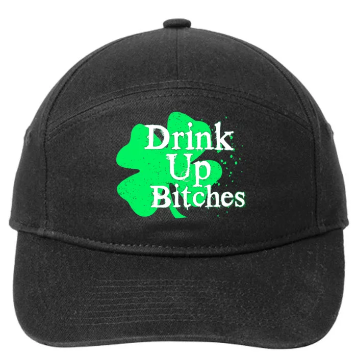 Drink Up Bitches St Patrick's Day Clover 7-Panel Snapback Hat