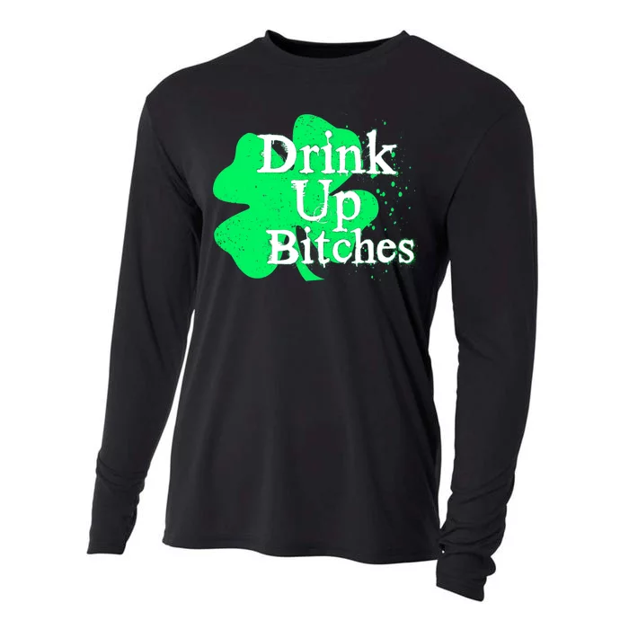 Drink Up Bitches St Patrick's Day Clover Cooling Performance Long Sleeve Crew