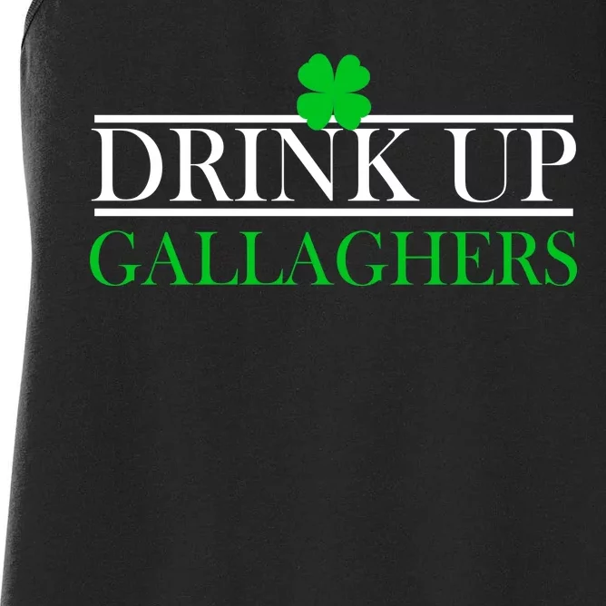 Drink Up Gallaghers Funny St. Patrick's Day Women's Racerback Tank