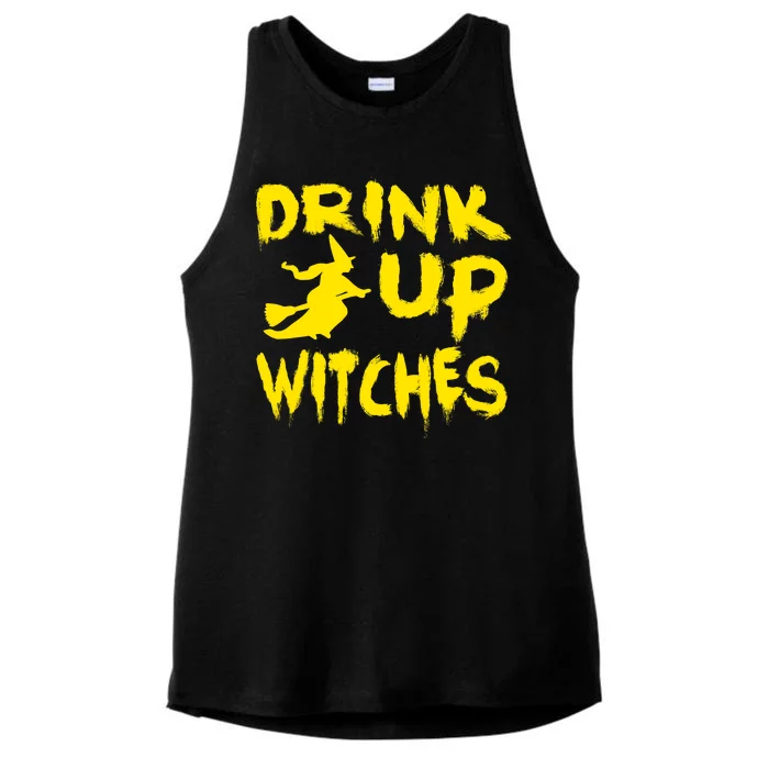 Drink Up Witches Funny Halloween Ladies Tri-Blend Wicking Tank