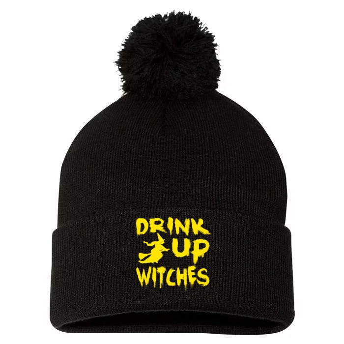 Drink Up Witches Funny Halloween Pom Pom 12in Knit Beanie