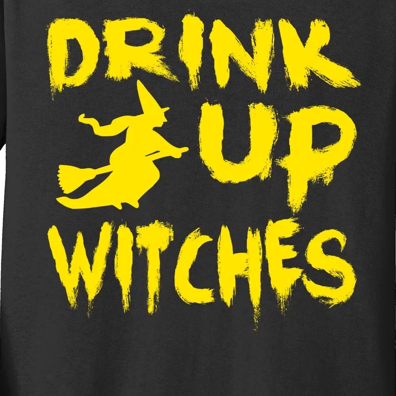 Drink Up Witches Funny Halloween Kids Long Sleeve Shirt