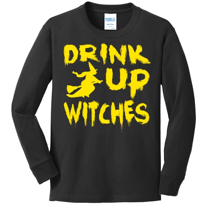 Drink Up Witches Funny Halloween Kids Long Sleeve Shirt