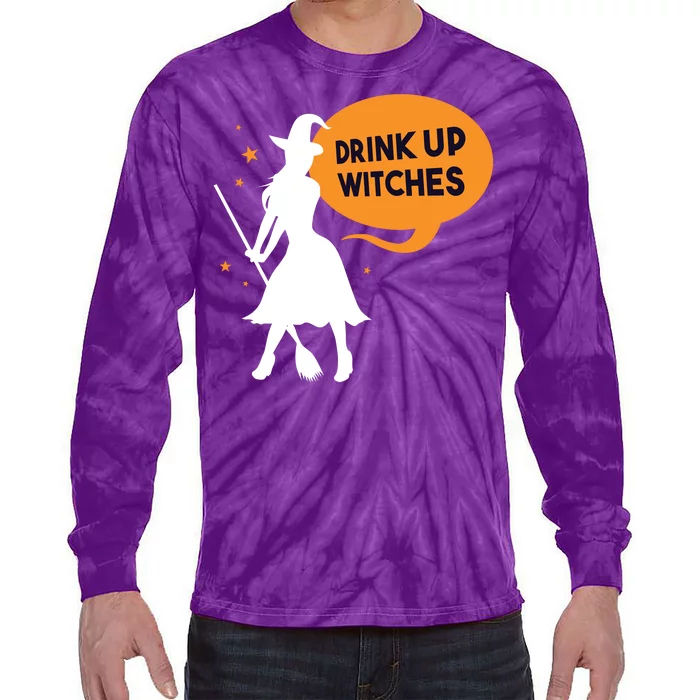 Drink Up Witches Funny Witch Tie-Dye Long Sleeve Shirt