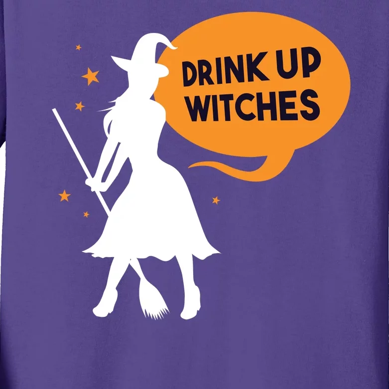 Drink Up Witches Funny Witch Kids Long Sleeve Shirt