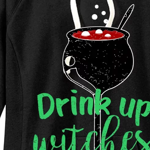 Drink Up Witches Halloween Wine Women's Fleece Hoodie