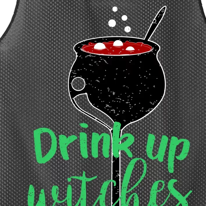 Drink Up Witches Halloween Wine Mesh Reversible Basketball Jersey Tank