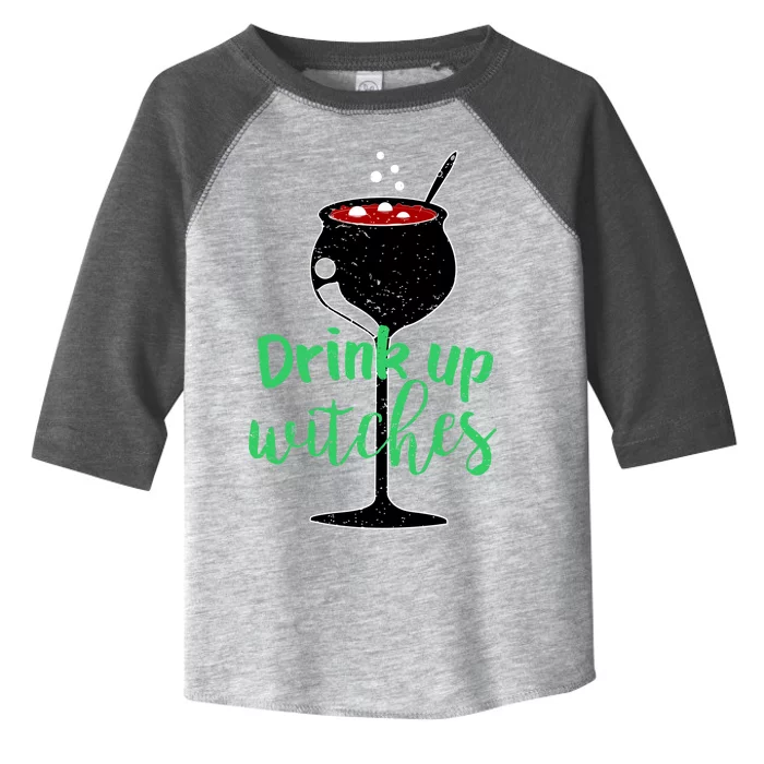 Drink Up Witches Halloween Wine Toddler Fine Jersey T-Shirt