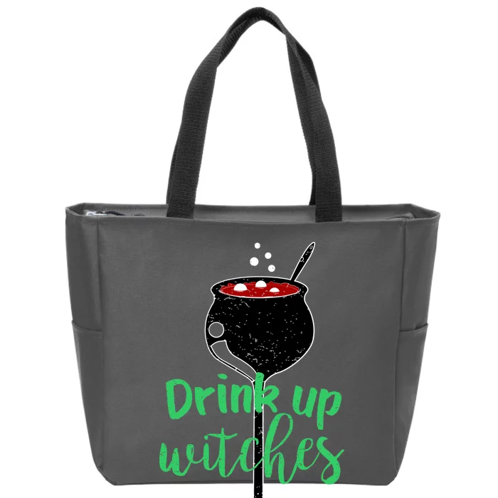 Drink Up Witches Halloween Wine Zip Tote Bag