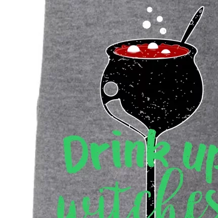 Drink Up Witches Halloween Wine Doggie 3-End Fleece Hoodie