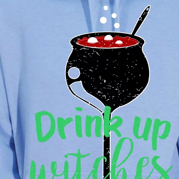 Drink Up Witches Halloween Wine Unisex Surf Hoodie