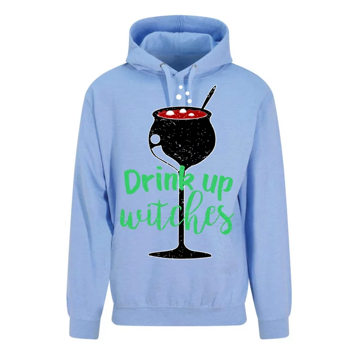 Drink Up Witches Halloween Wine Unisex Surf Hoodie