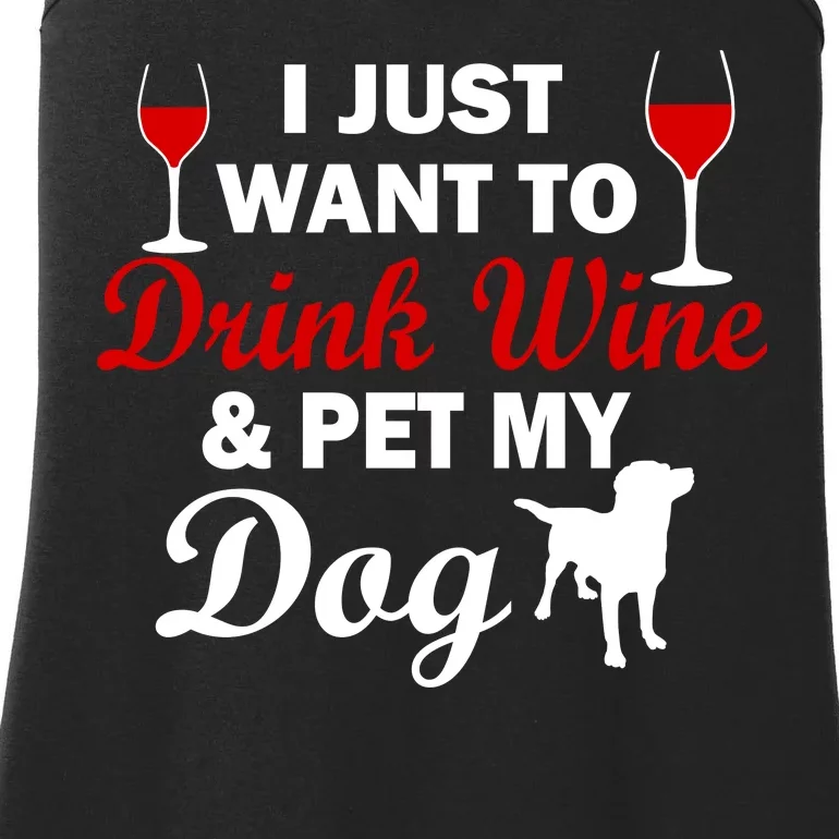 Drink Wine & Pet My Dog Ladies Essential Tank