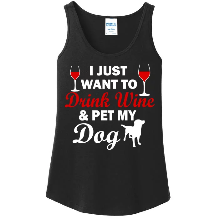 Drink Wine & Pet My Dog Ladies Essential Tank