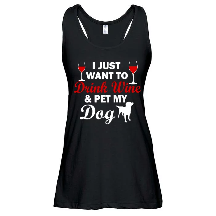 Drink Wine & Pet My Dog Ladies Essential Flowy Tank