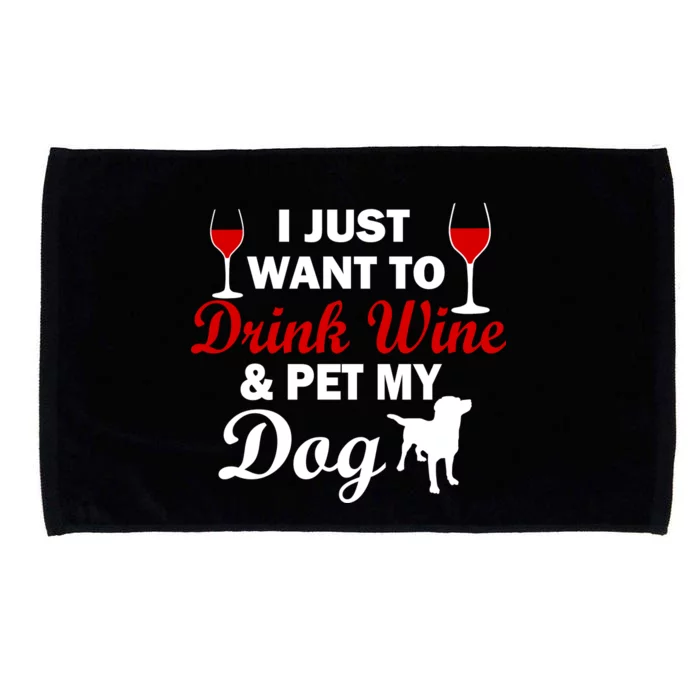 Drink Wine & Pet My Dog Microfiber Hand Towel