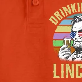 Drinkin' Like Lincoln Retro Abraham Dry Zone Grid Performance Polo